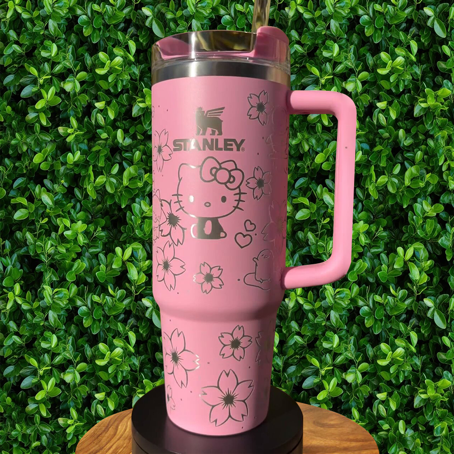 Hello Kitty Cartoon Custom Stanley Cup 40 oz 30 oz Tumbler With Handle