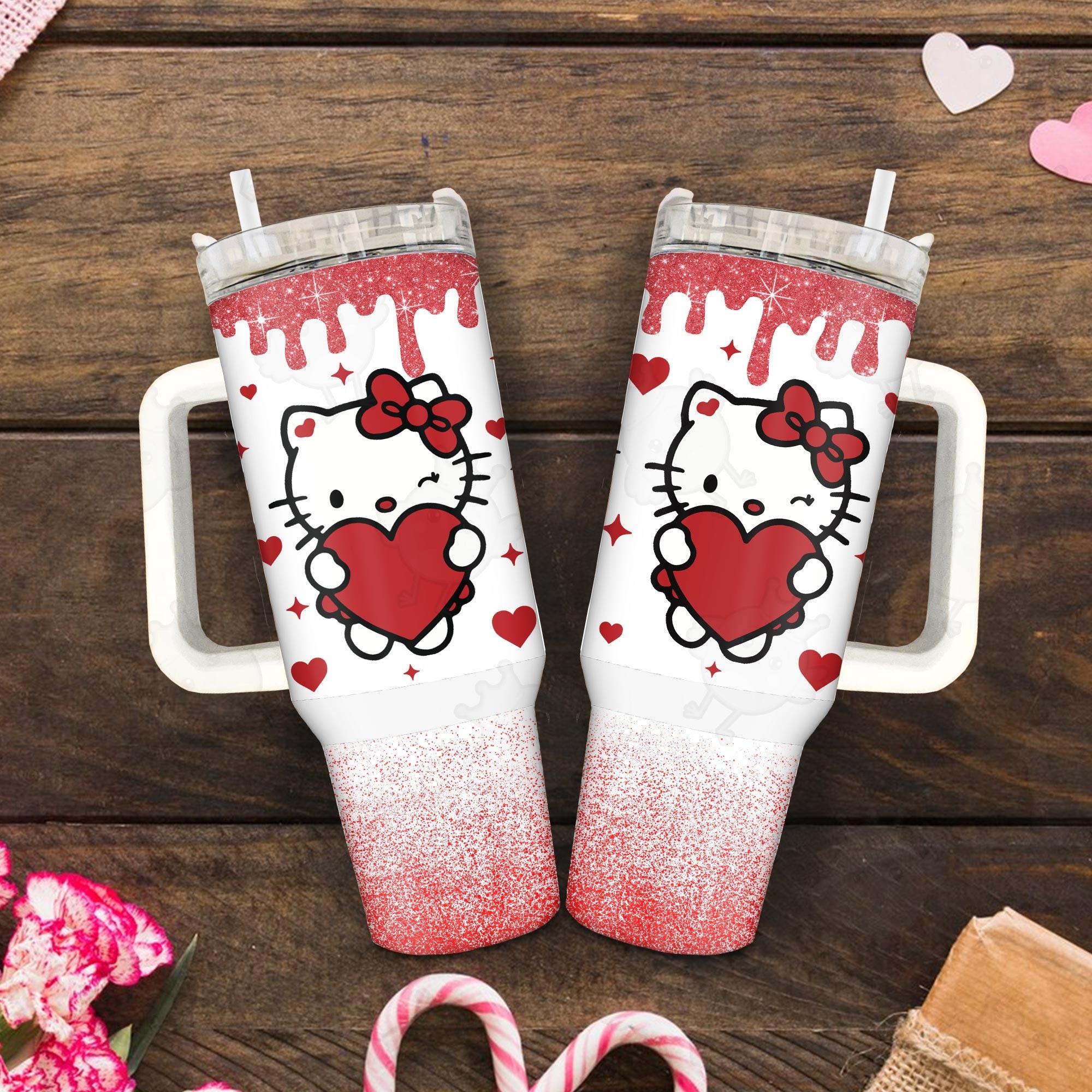 Hello Kitty Sanrio Cartoon Custom Stanley Cup 40 oz 30 oz Tumbler With Handle