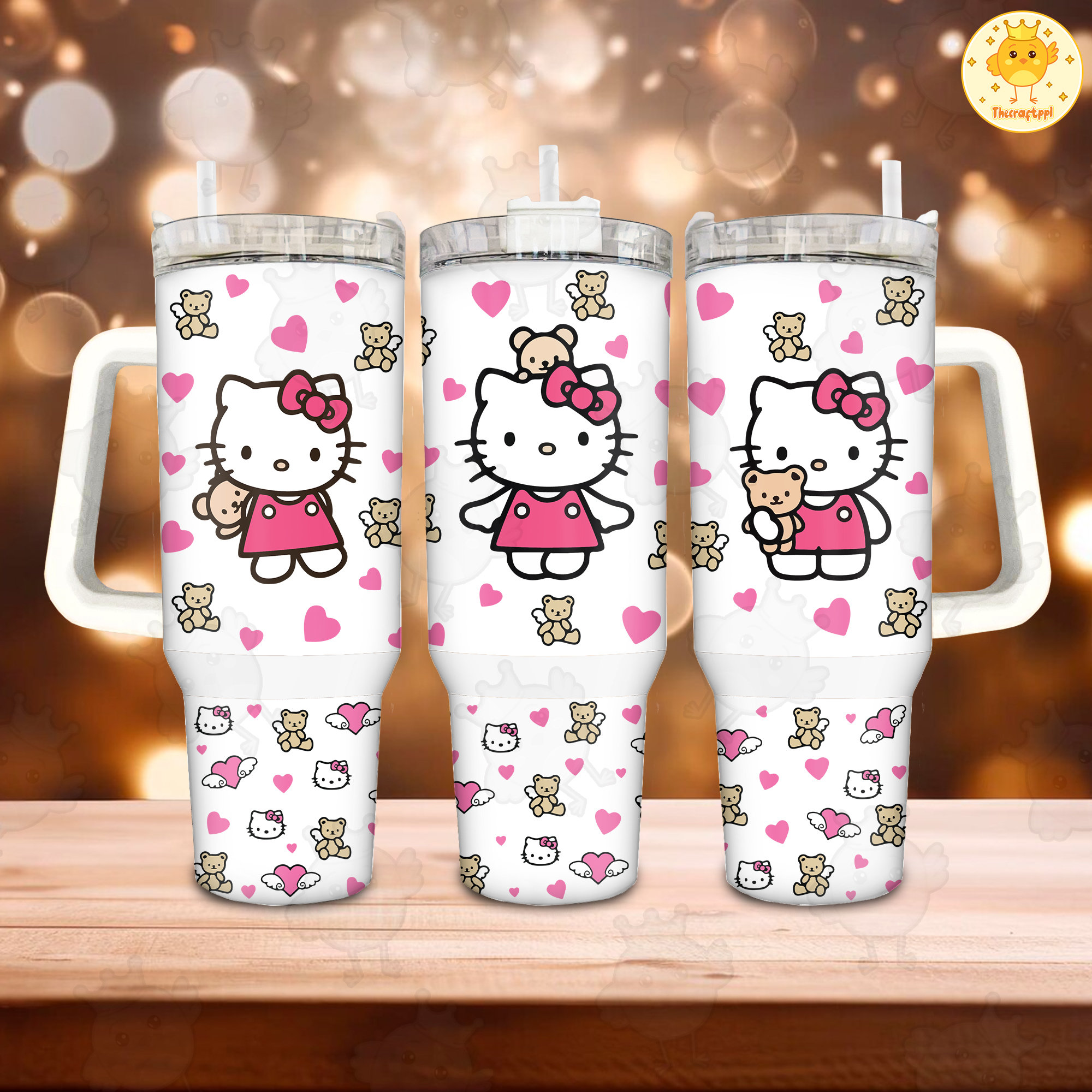 Hello Kitty Sanrio Cartoon Custom Stanley Cup 40 oz 30 oz Tumbler With Handle
