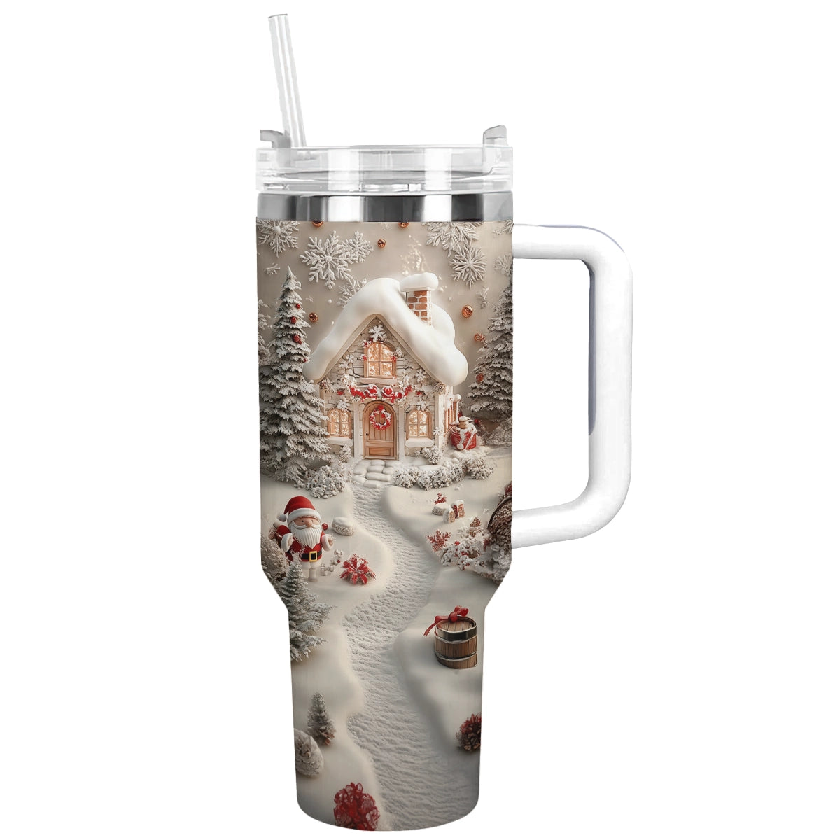Holiday Lights Christmas Custom Stanley Cup 40 oz 30 oz Tumbler With Handle