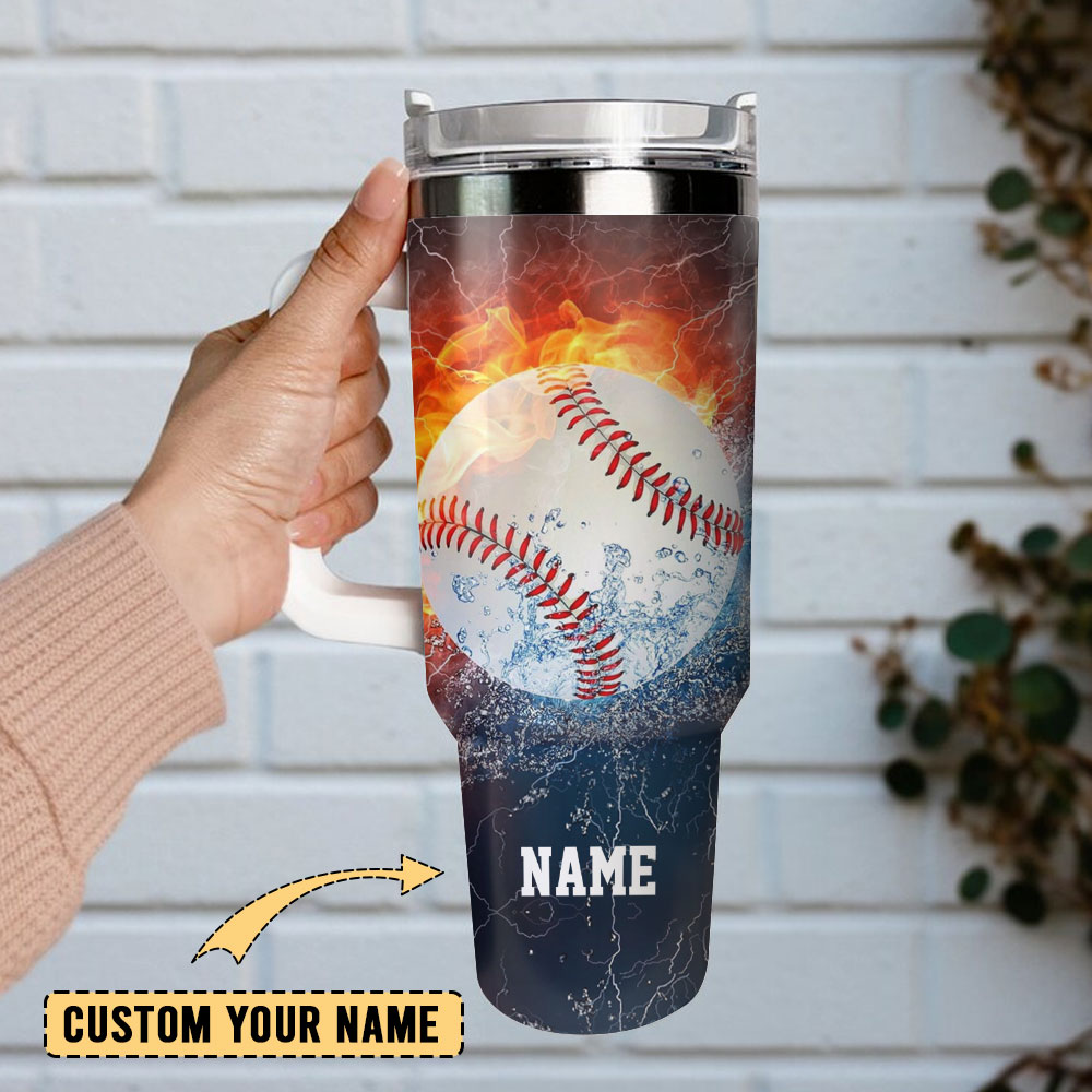Homerun Flying Baseball Artwork Sport Custom Stanley Cup 40 oz 30 oz Tumbler With Handle
