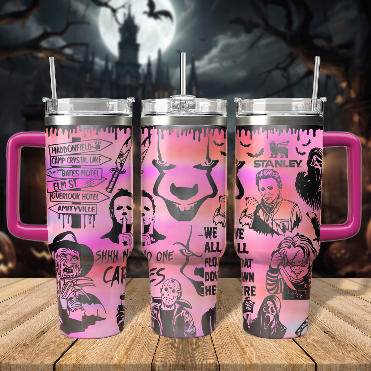 Horror Characters Movies Custom Stanley Cup 40 oz 30 oz Tumbler With Handle
