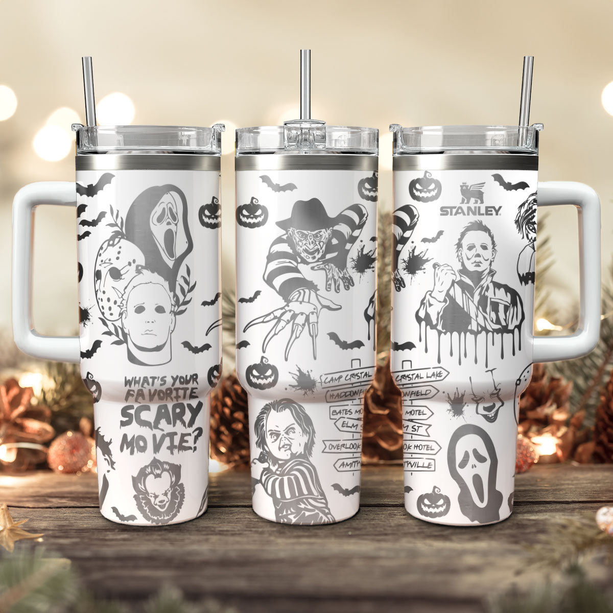 Horror Characters Movies Custom Stanley Cup 40 oz 30 oz Tumbler With Handle