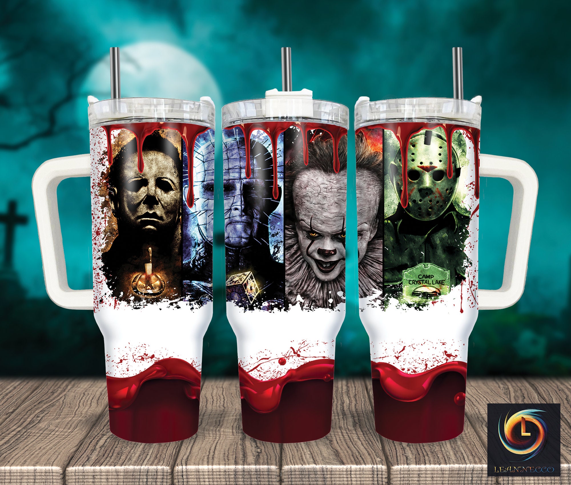 Horror Characters Movies Custom Stanley Cup 40 oz 30 oz Tumbler With Handle