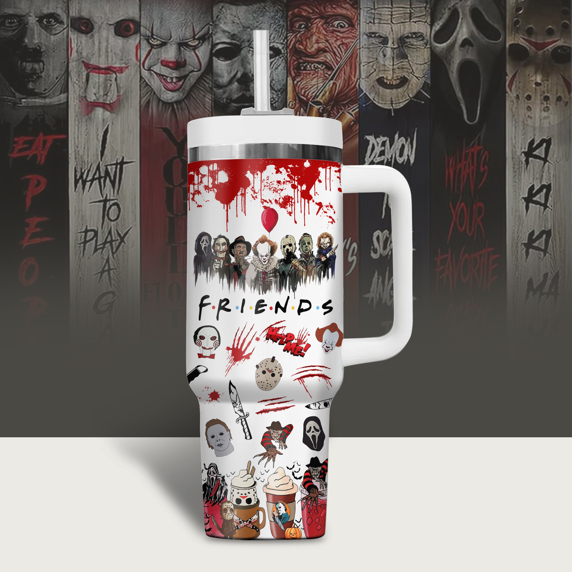 Horror Movies Custom Stanley Cup 40 oz 30 oz Tumbler With Handle