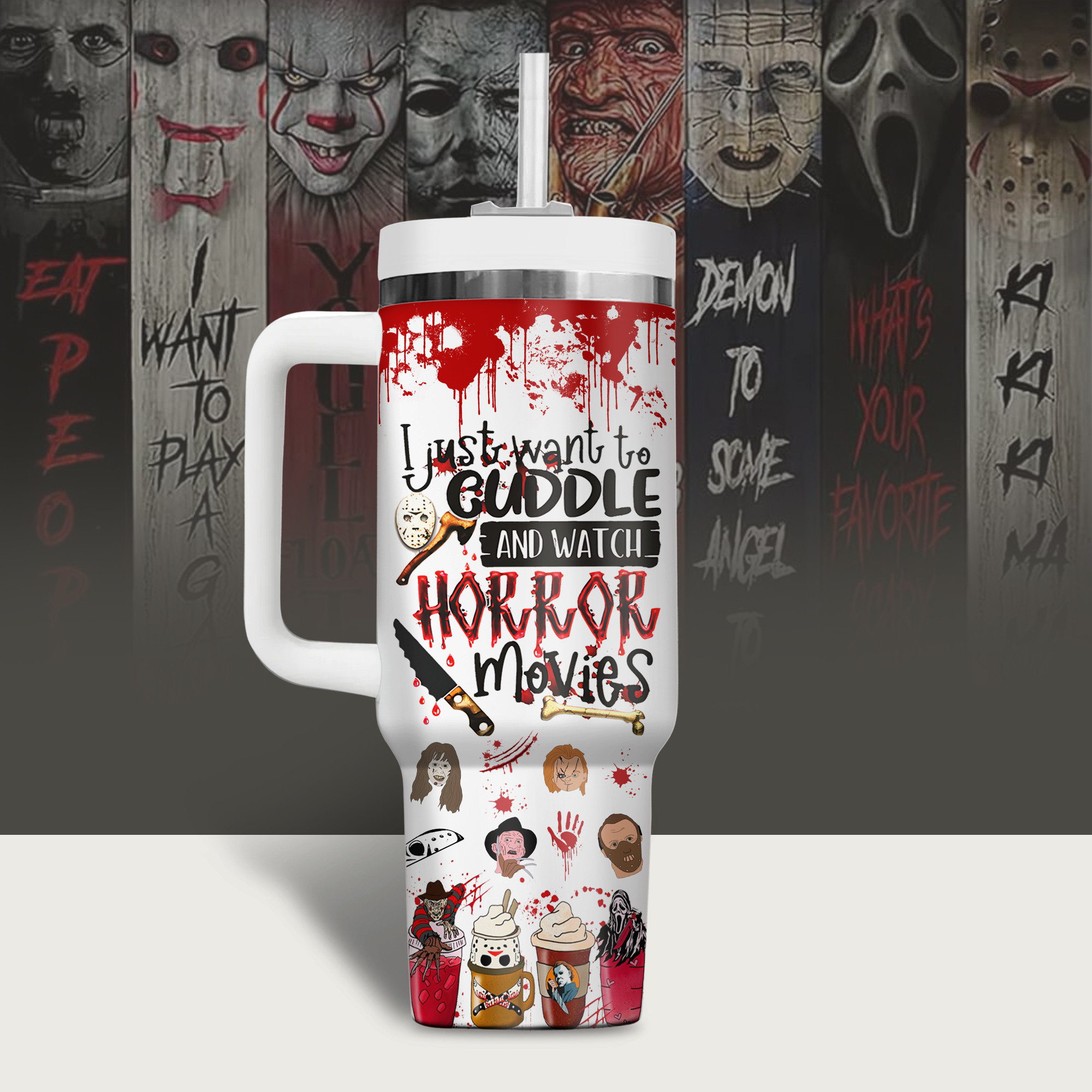 Horror Movies Custom Stanley Cup 40 oz 30 oz Tumbler With Handle