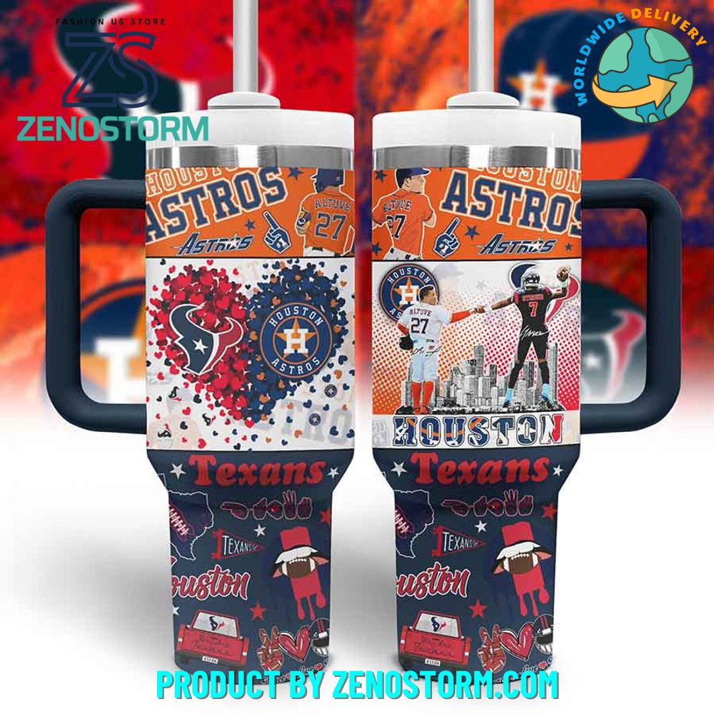 Houston Astros MLB x Houston Texans NFL Custom Stanley Cup 40 oz 30 oz Tumbler With Handle