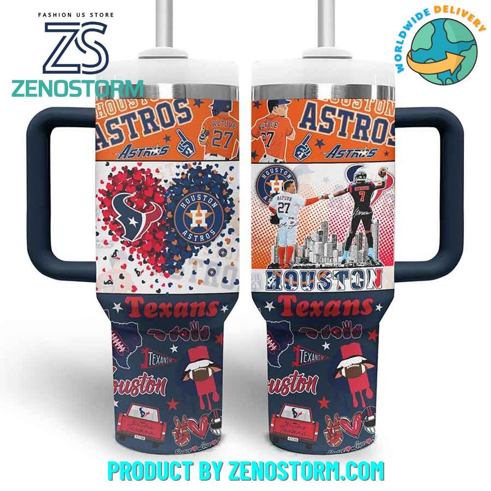 Houston Astros MLB x Houston Texans NFL Custom Stanley Cup 40 oz 30 oz Tumbler With Handle