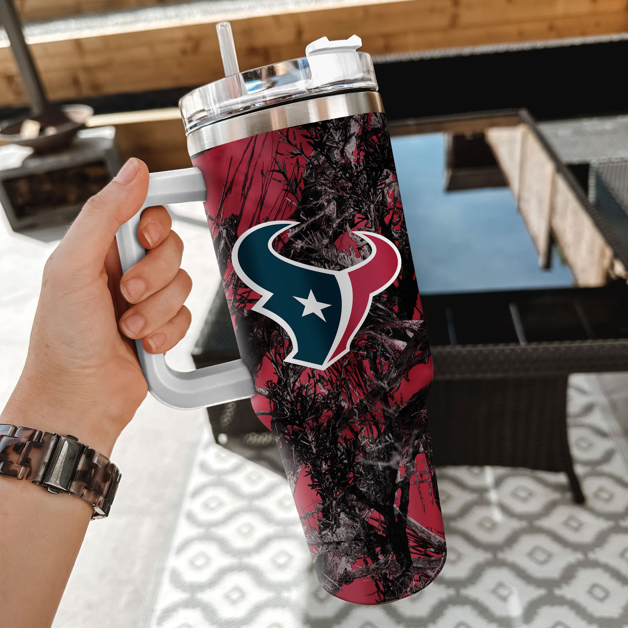 Houston Texans NFL Hunting Custom Stanley Cup 40 oz 30 oz Tumbler With Handle