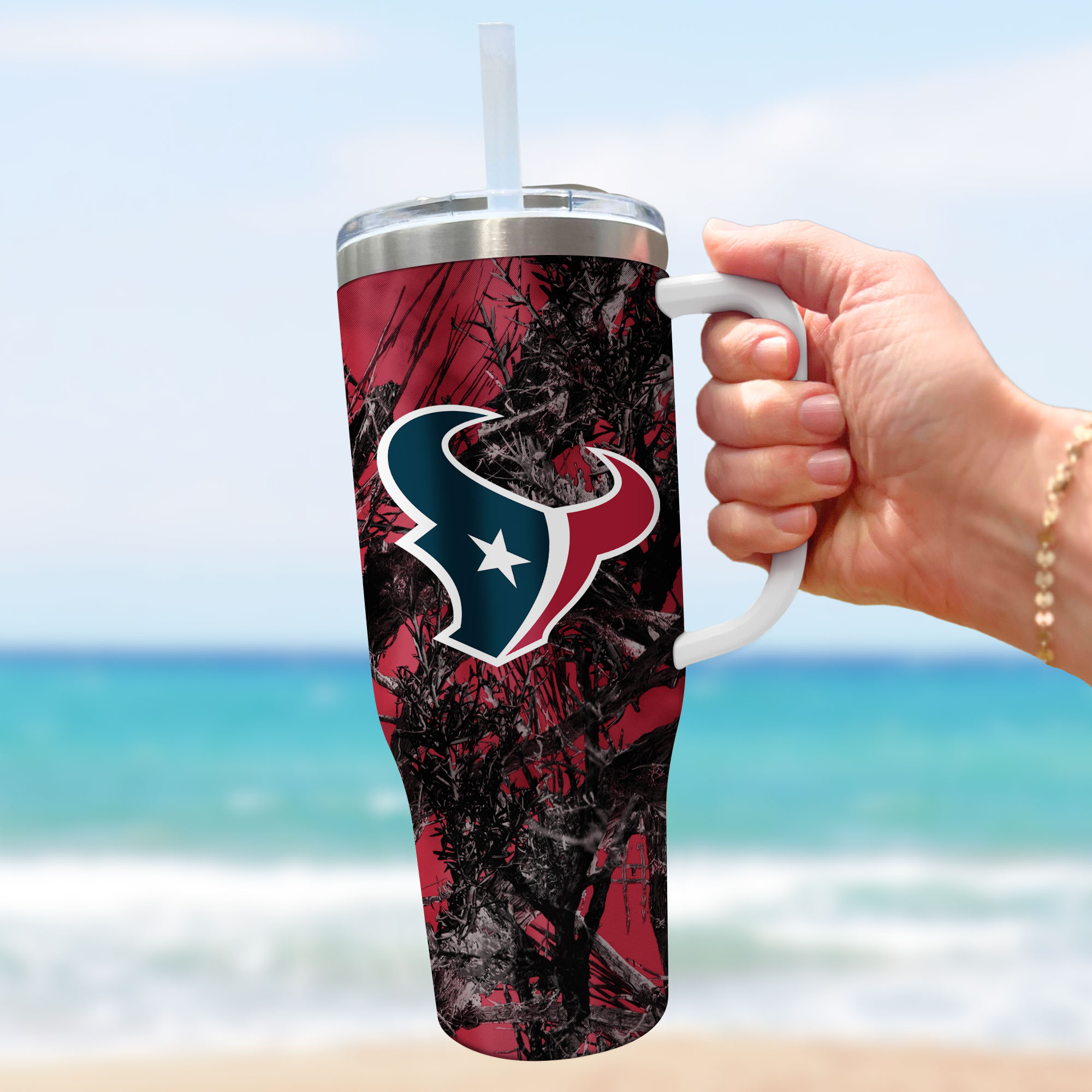 Houston Texans NFL Hunting Custom Stanley Cup 40 oz 30 oz Tumbler With Handle