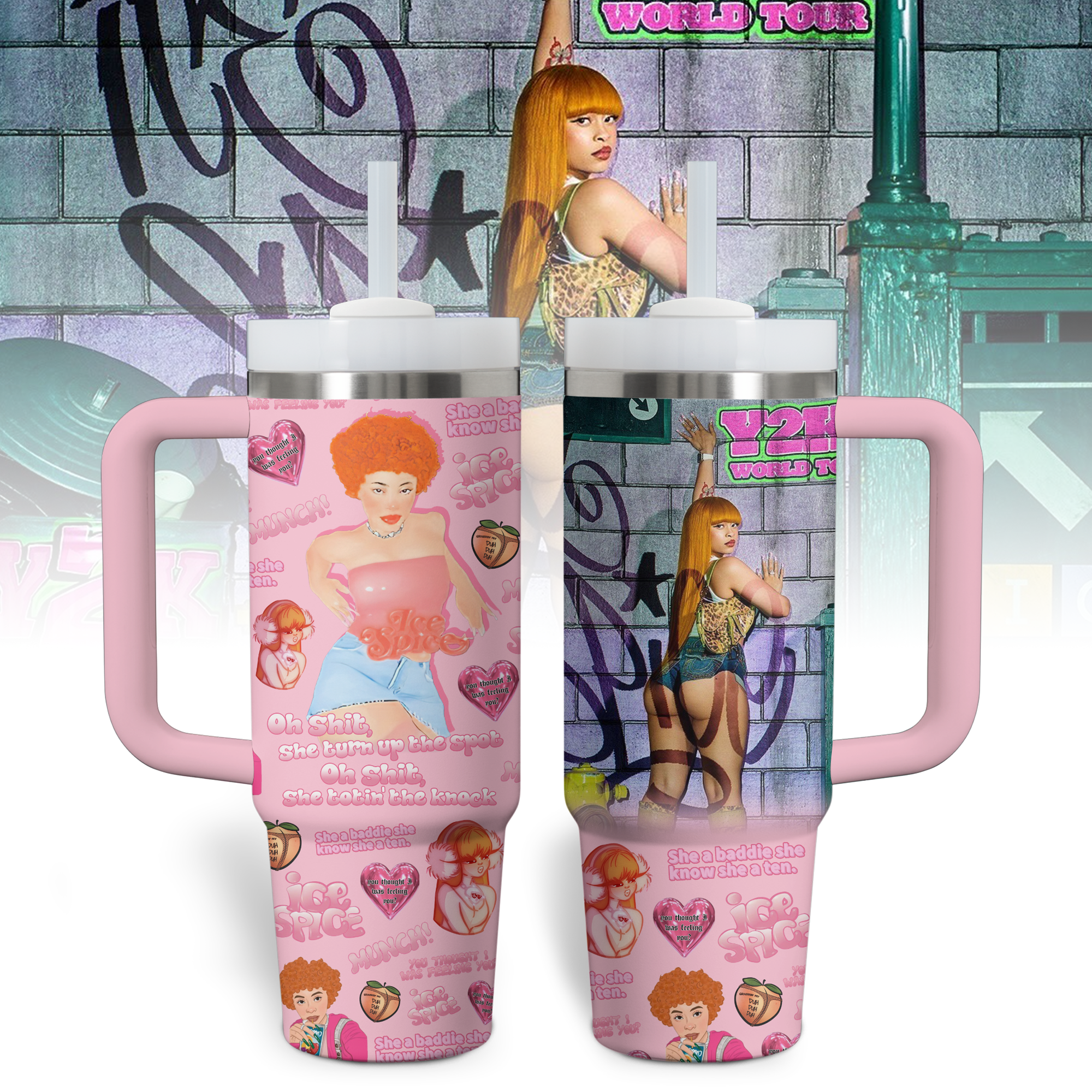 Ice Spice Music Custom Stanley Cup 40 oz 30 oz Tumbler With Handle