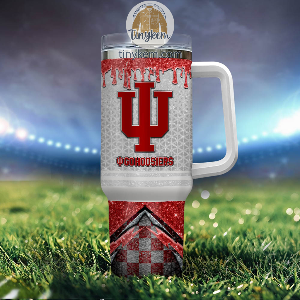 Indiana Hoosiers Glitter NCAA Custom Stanley Cup 40 oz 30 oz Tumbler With Handle
