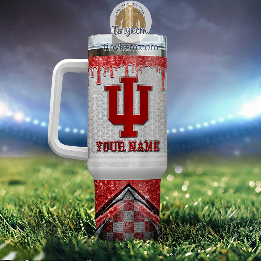 Indiana Hoosiers Glitter NCAA Custom Stanley Cup 40 oz 30 oz Tumbler With Handle