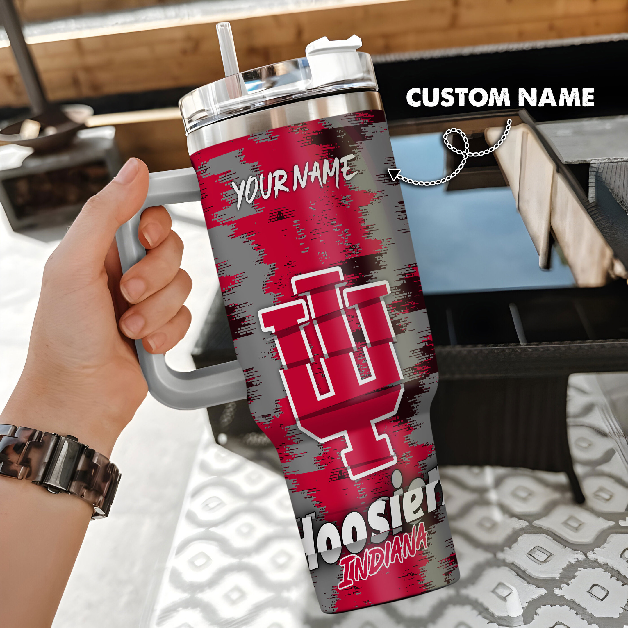 Indiana Hoosiers NCAA Custom Stanley Cup 40 oz 30 oz Tumbler With Handle