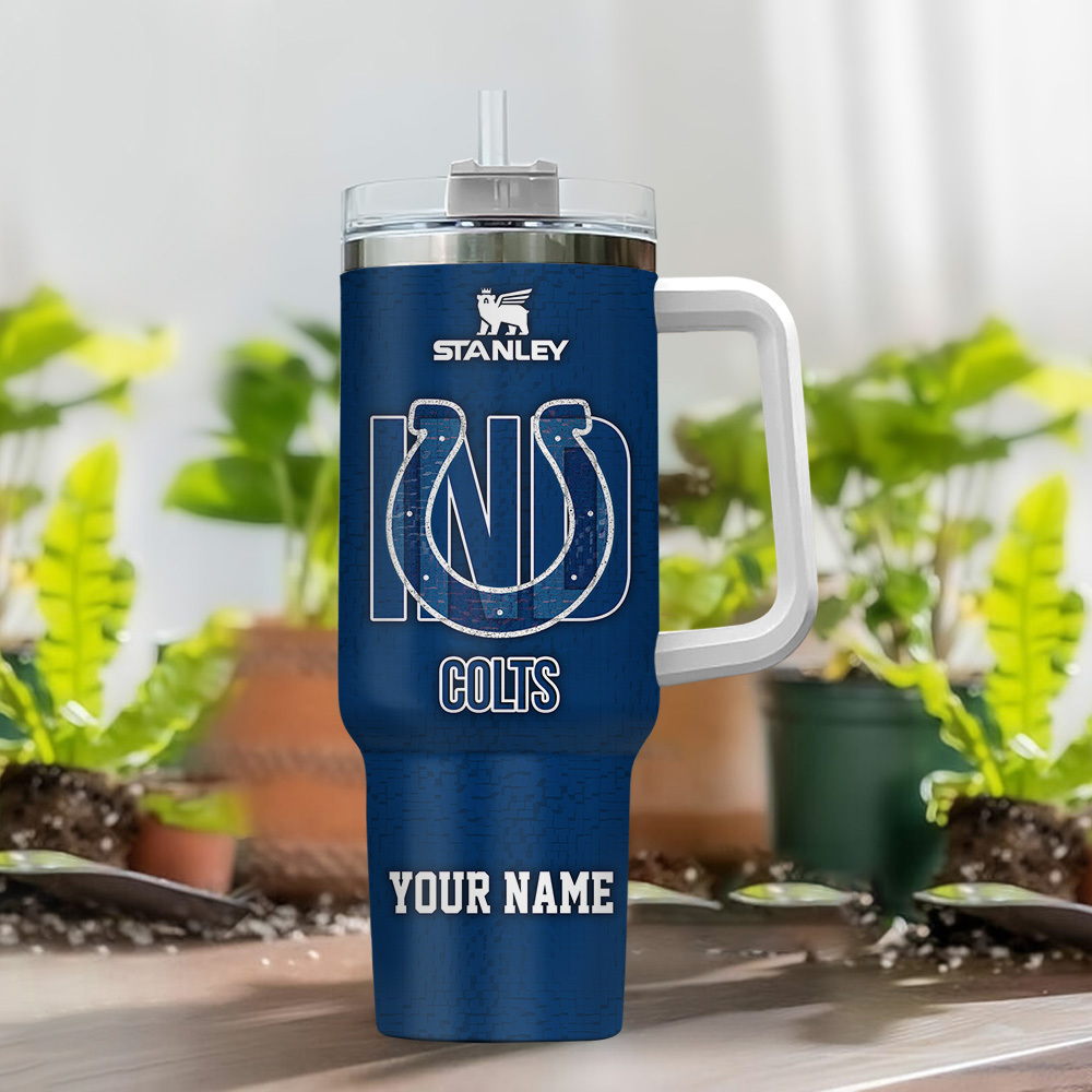 Indianapolis Colts NFL 3D Logo Custom Stanley Cup 40 oz 30 oz Tumbler With Handle