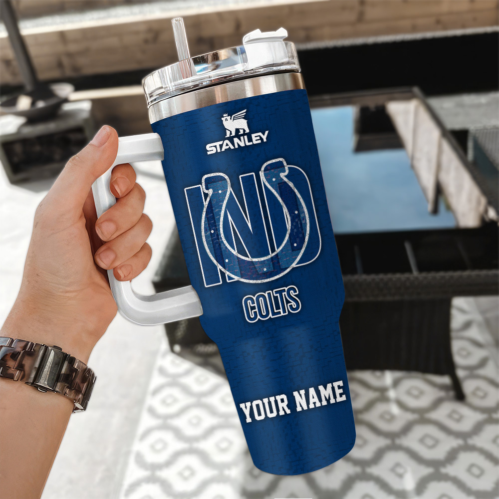 Indianapolis Colts NFL 3D Logo Custom Stanley Cup 40 oz 30 oz Tumbler With Handle