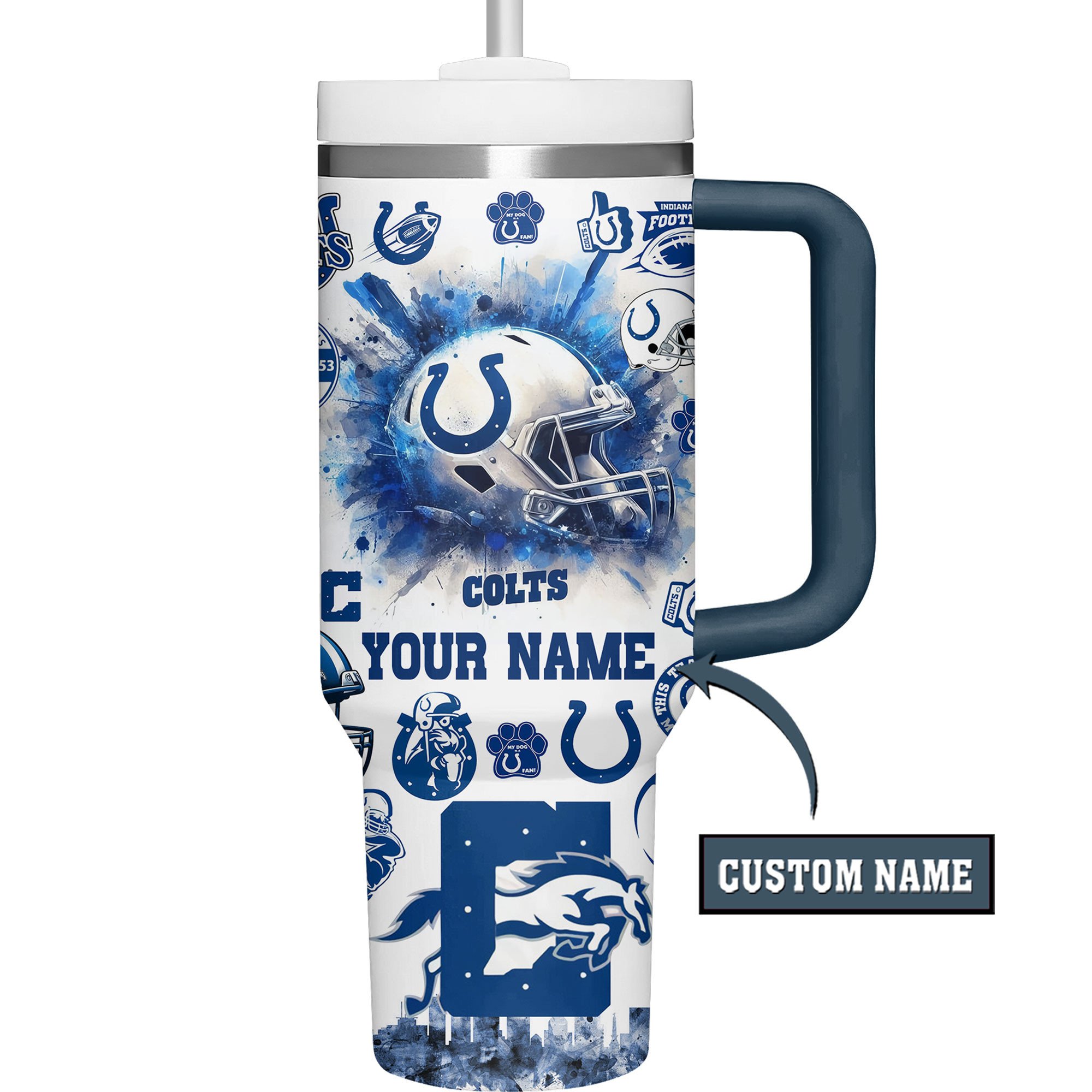 Indianapolis Colts NFL Custom Stanley Cup 40 oz 30 oz Tumbler With Handle