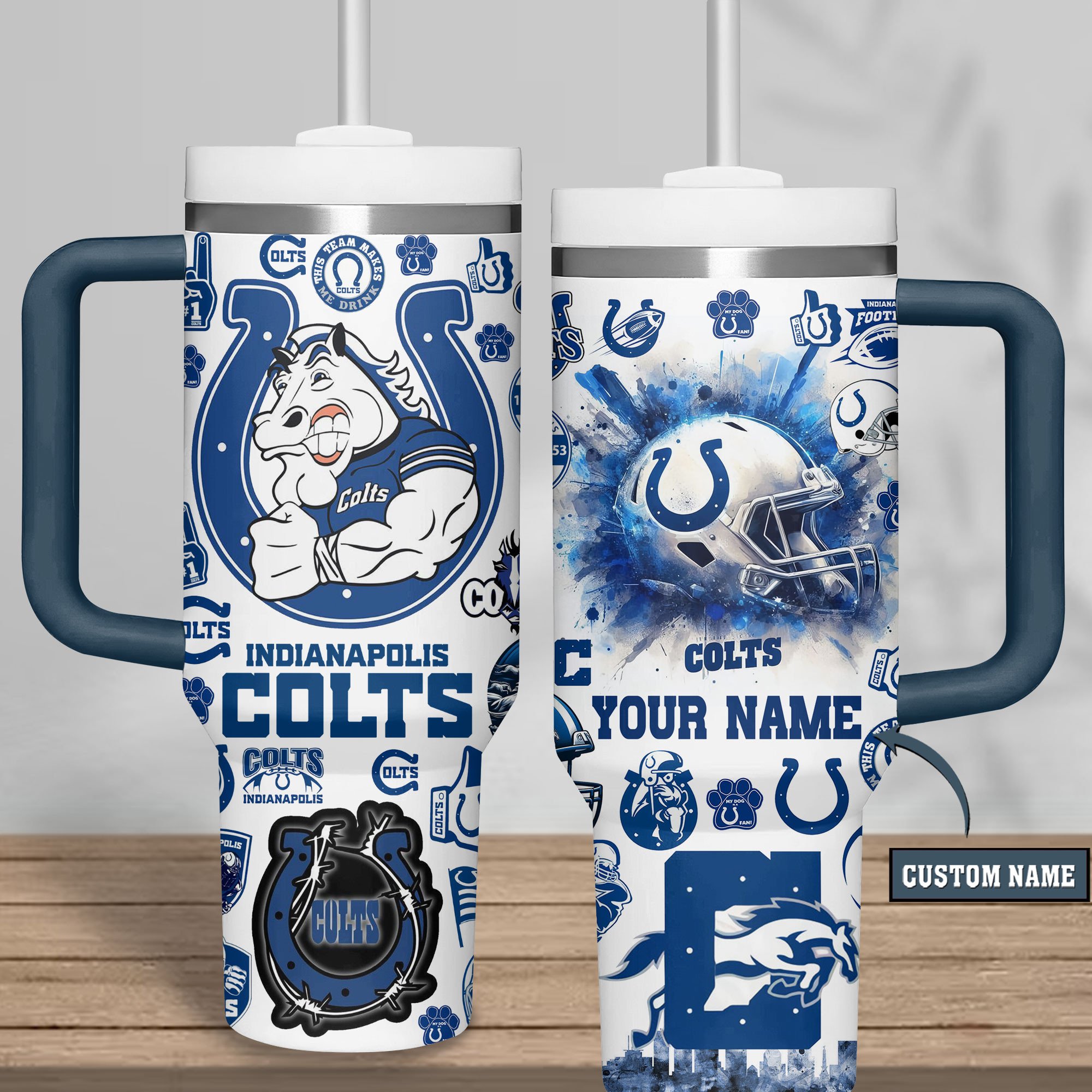 Indianapolis Colts NFL Custom Stanley Cup 40 oz 30 oz Tumbler With Handle
