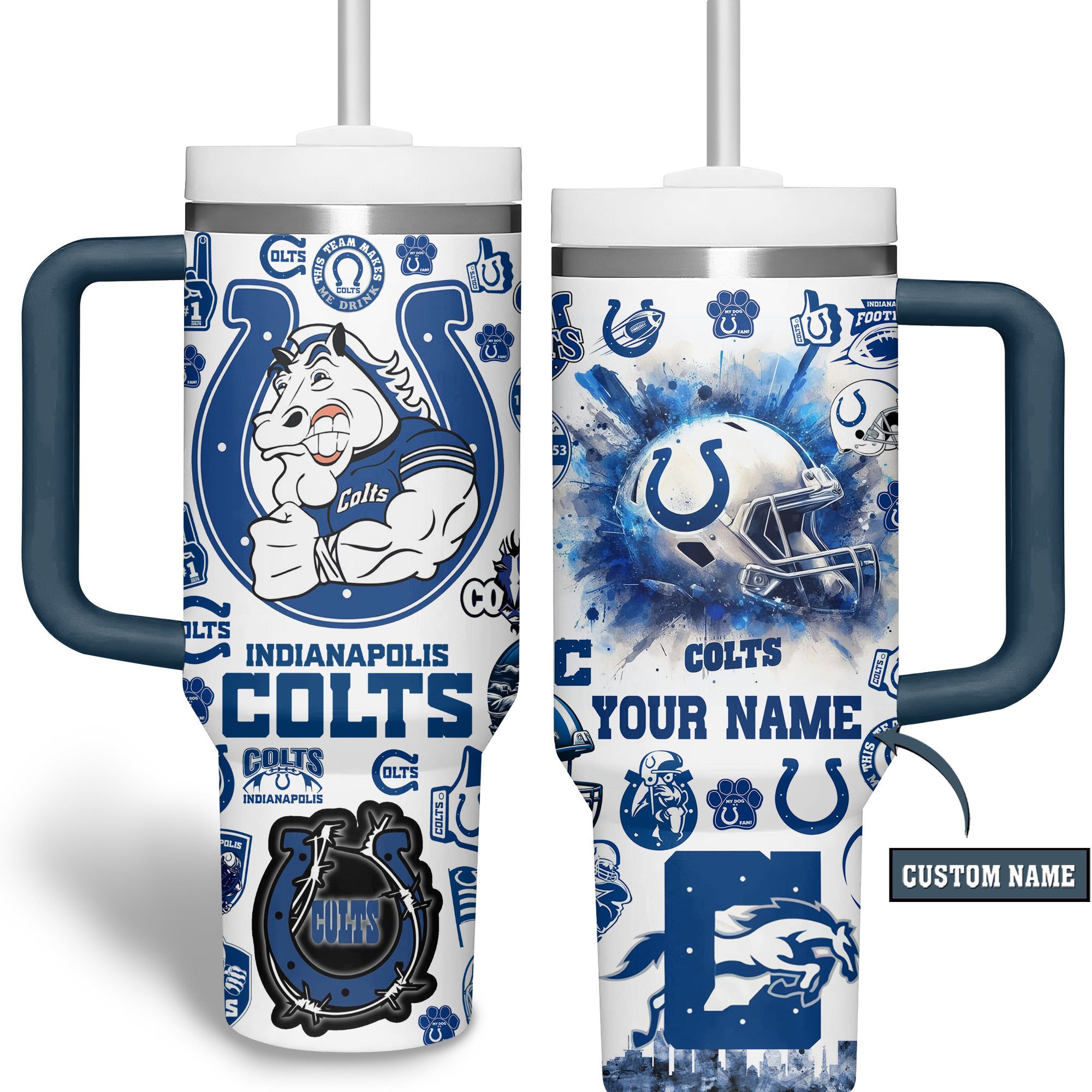 Indianapolis Colts NFL Custom Stanley Cup 40 oz 30 oz Tumbler With Handle
