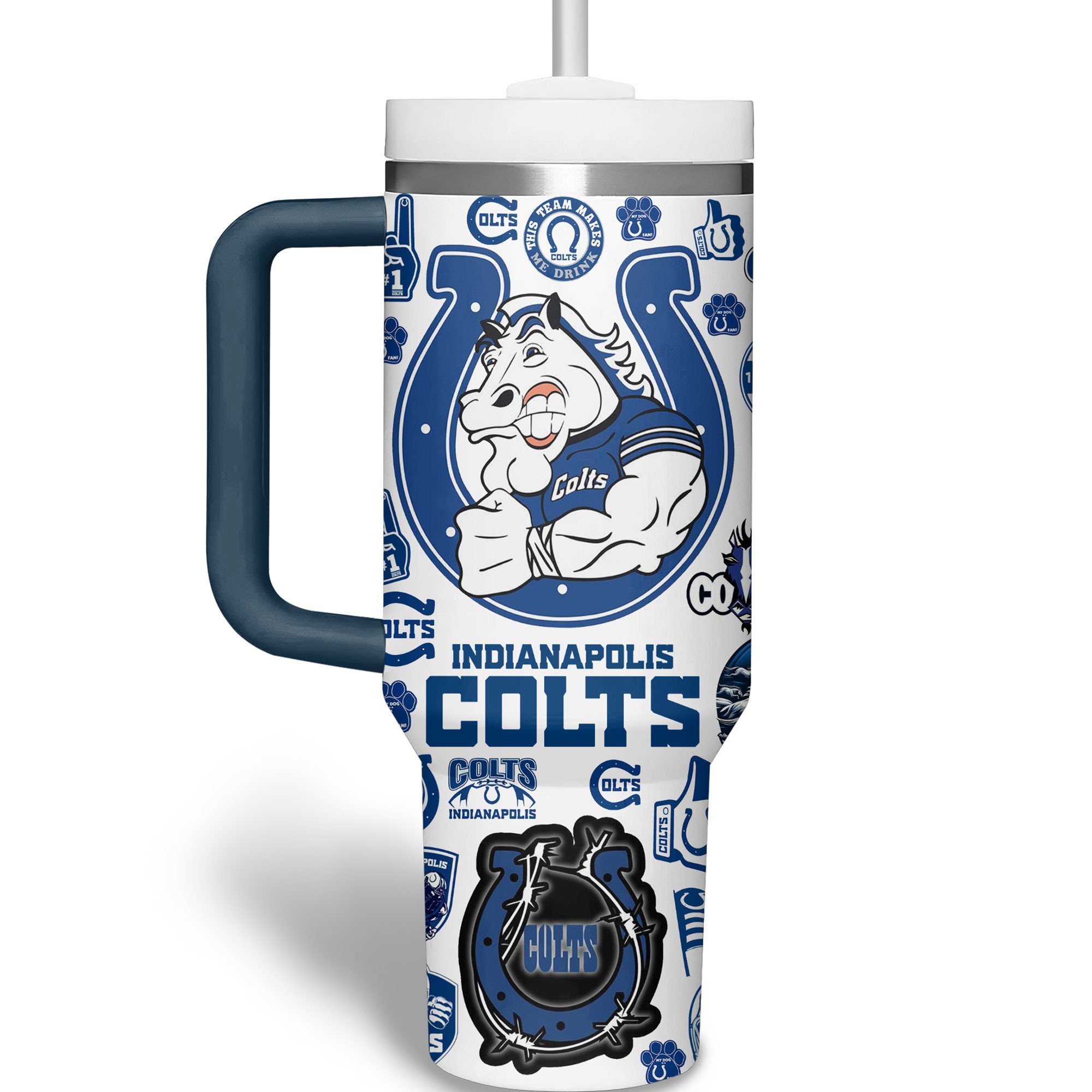 Indianapolis Colts NFL Custom Stanley Cup 40 oz 30 oz Tumbler With Handle