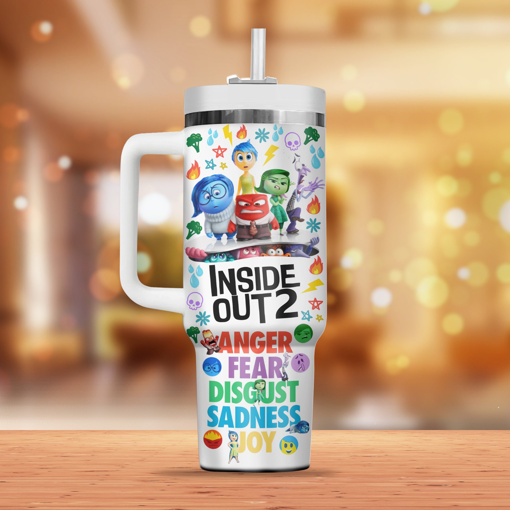 Inside Out Movies Custom Stanley Cup 40 oz 30 oz Tumbler With Handle