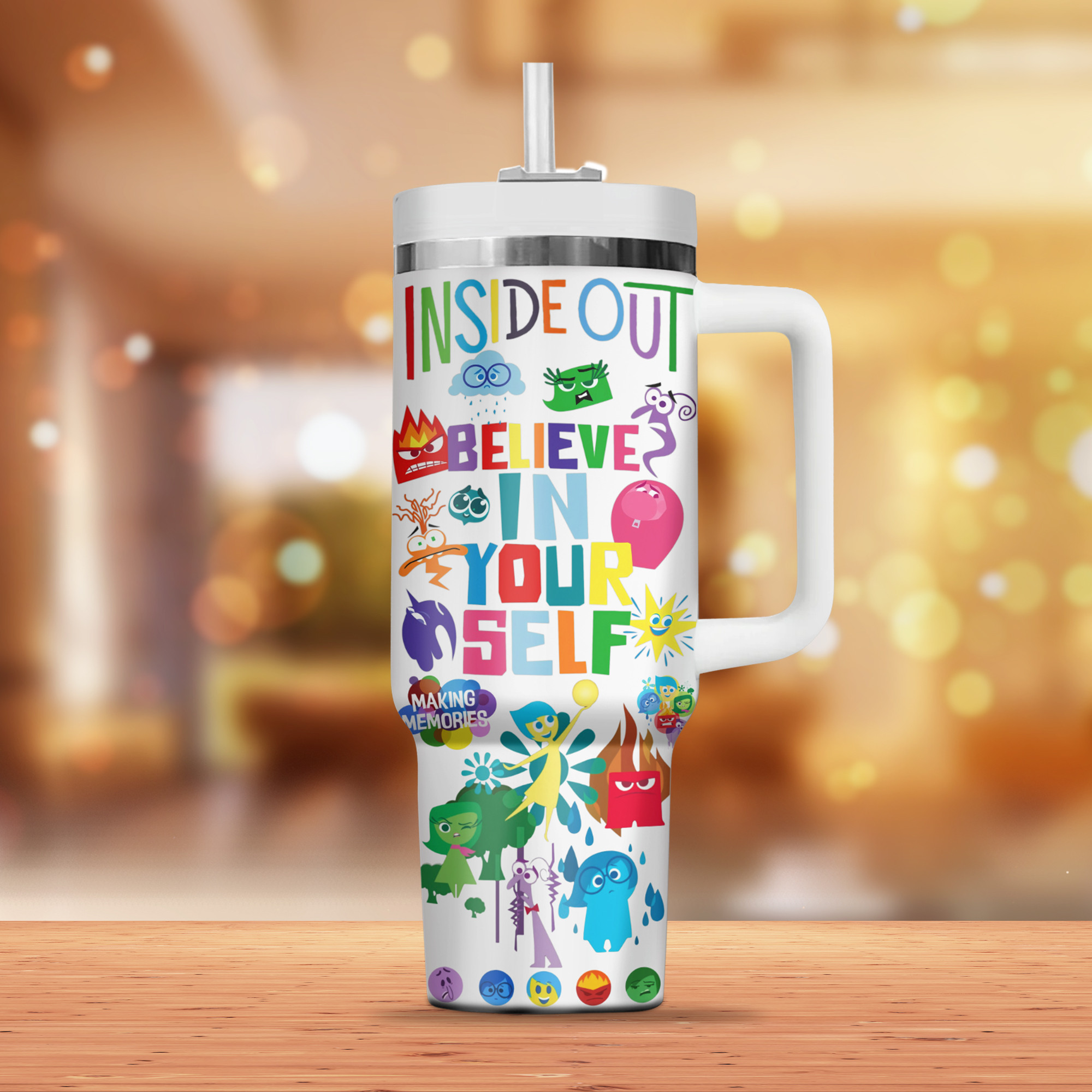 Inside Out Movies Custom Stanley Cup 40 oz 30 oz Tumbler With Handle