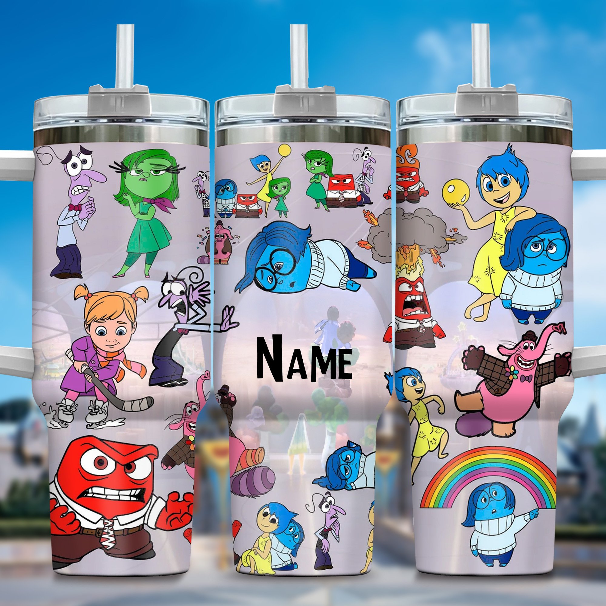 Inside Out Movies Custom Stanley Cup 40 oz 30 oz Tumbler With Handle