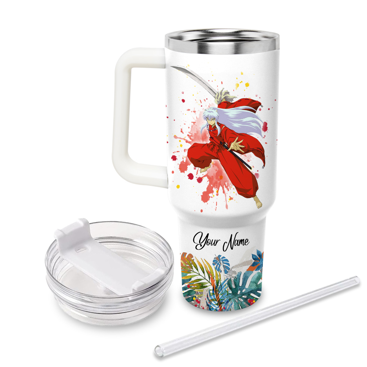 Inu Yasha Cartoon Custom Stanley Cup 40 oz 30 oz Tumbler With Handle