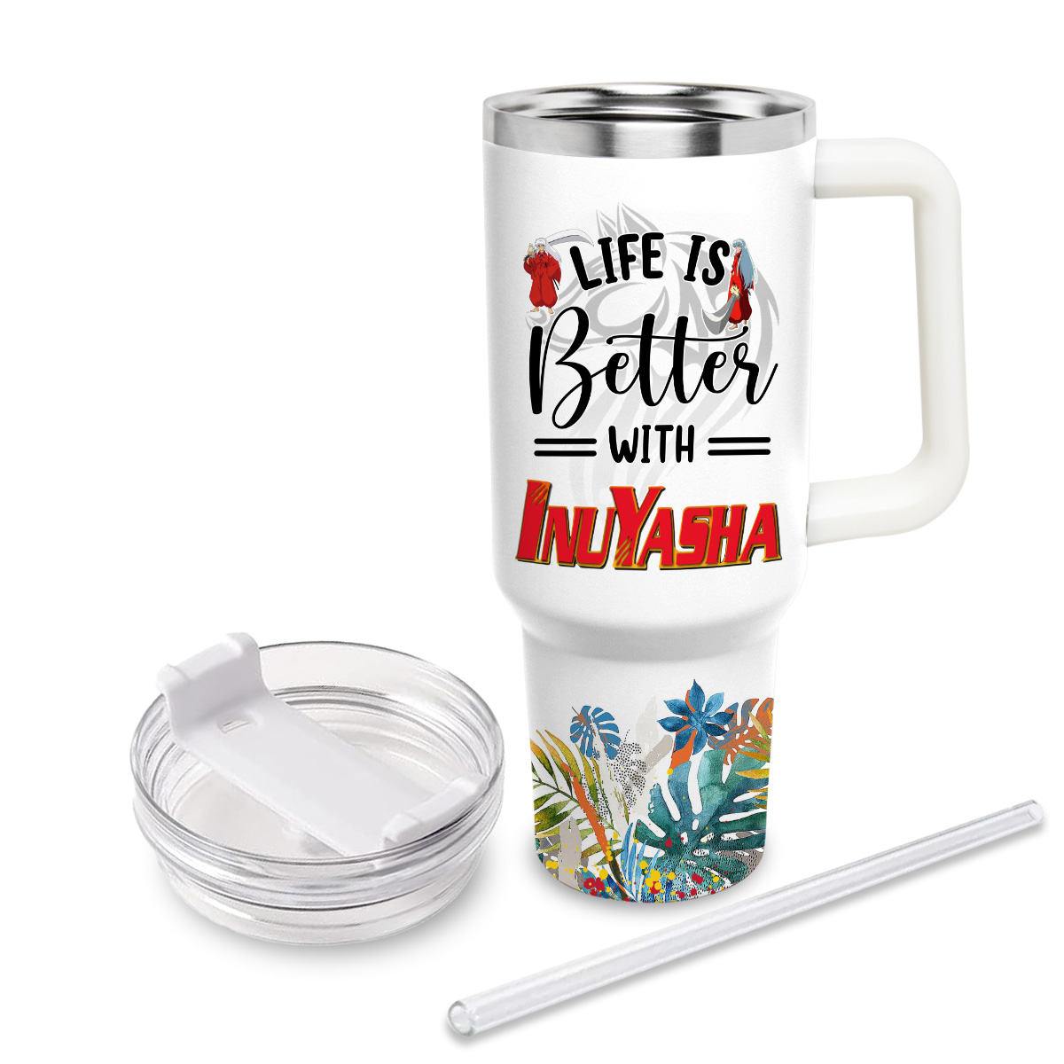 Inu Yasha Cartoon Custom Stanley Cup 40 oz 30 oz Tumbler With Handle