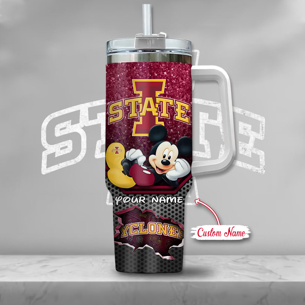 Iowa State Cyclones NCAA Mickey Mouse Custom Stanley Cup 40 oz 30 oz Tumbler With Handle
