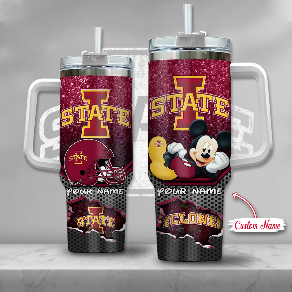 Iowa State Cyclones NCAA Mickey Mouse Custom Stanley Cup 40 oz 30 oz Tumbler With Handle
