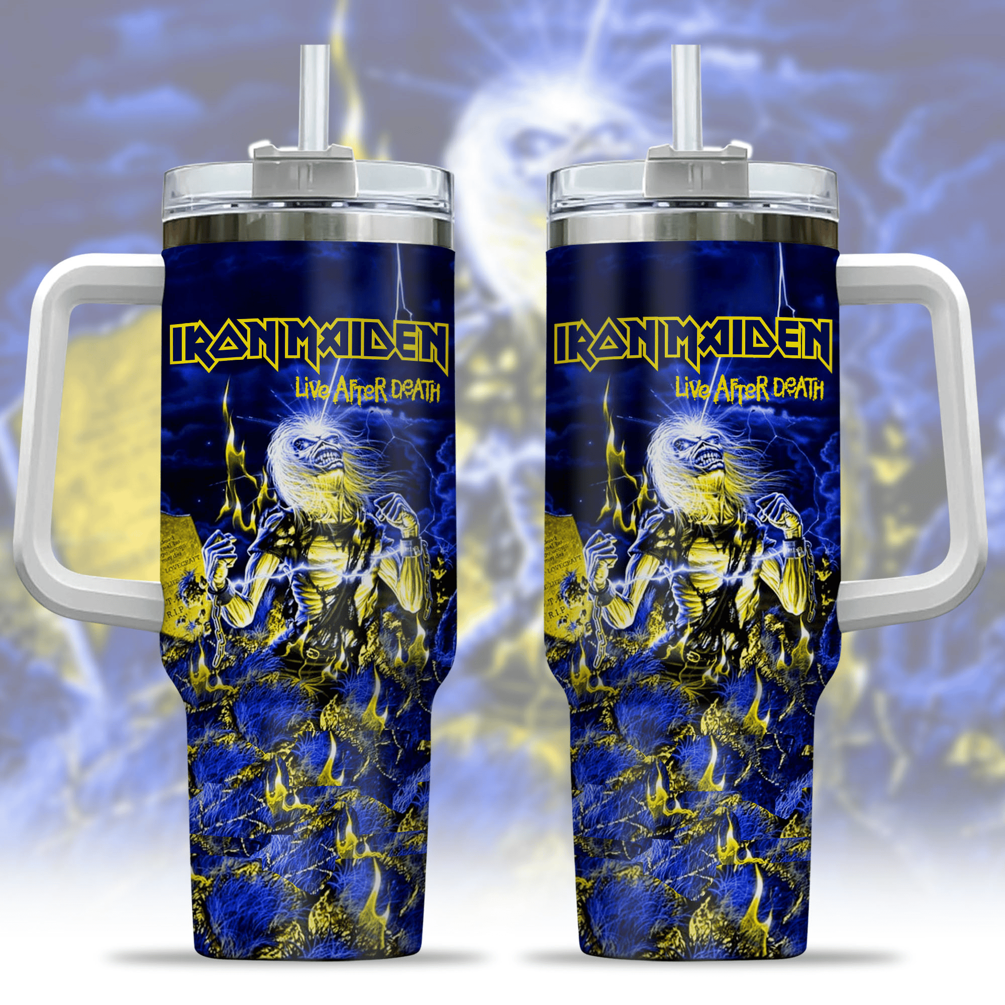 Iron Maiden Music Custom Stanley Cup 40 oz 30 oz Tumbler With Handle