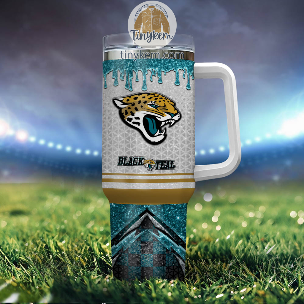 Jacksonville Jaguars Glitter NFL Custom Stanley Cup 40 oz 30 oz Tumbler With Handle