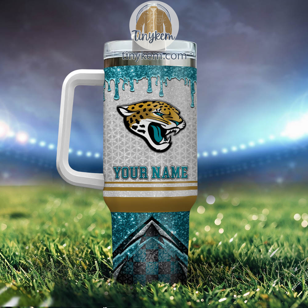 Jacksonville Jaguars Glitter NFL Custom Stanley Cup 40 oz 30 oz Tumbler With Handle