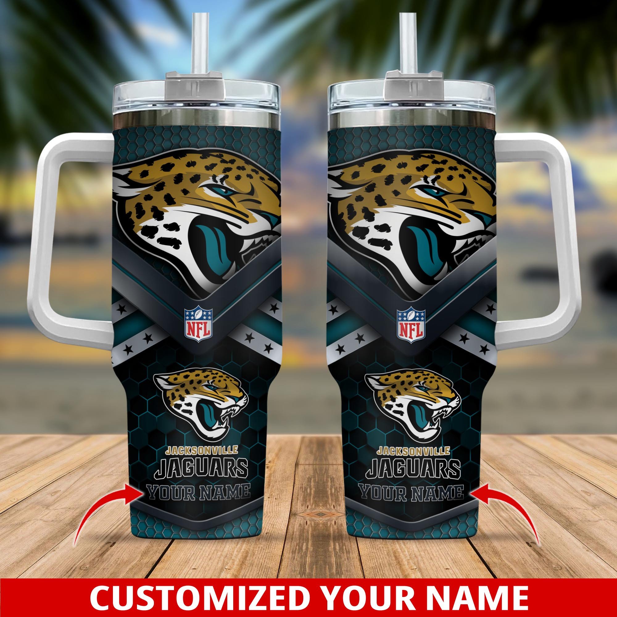 Jacksonville Jaguars NFL Custom Stanley Cup 40 oz 30 oz Tumbler With Handle