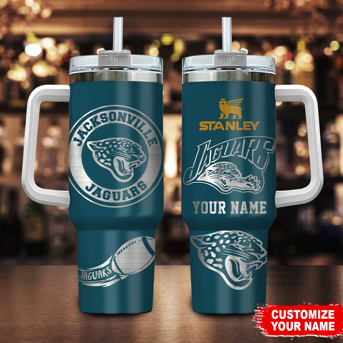 Jacksonville Jaguars NFL Custom Stanley Cup 40 oz 30 oz Tumbler With Handle