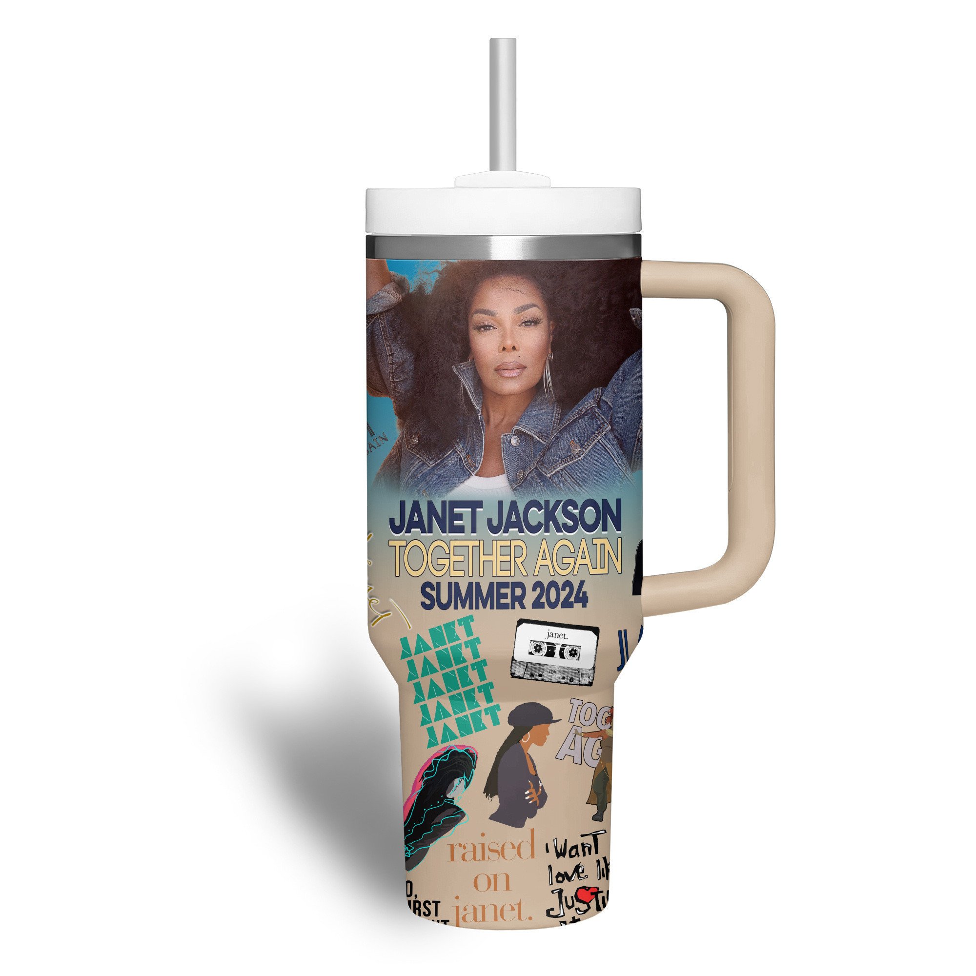 Janet Jackson Music Custom Stanley Cup 40 oz 30 oz Tumbler With Handle