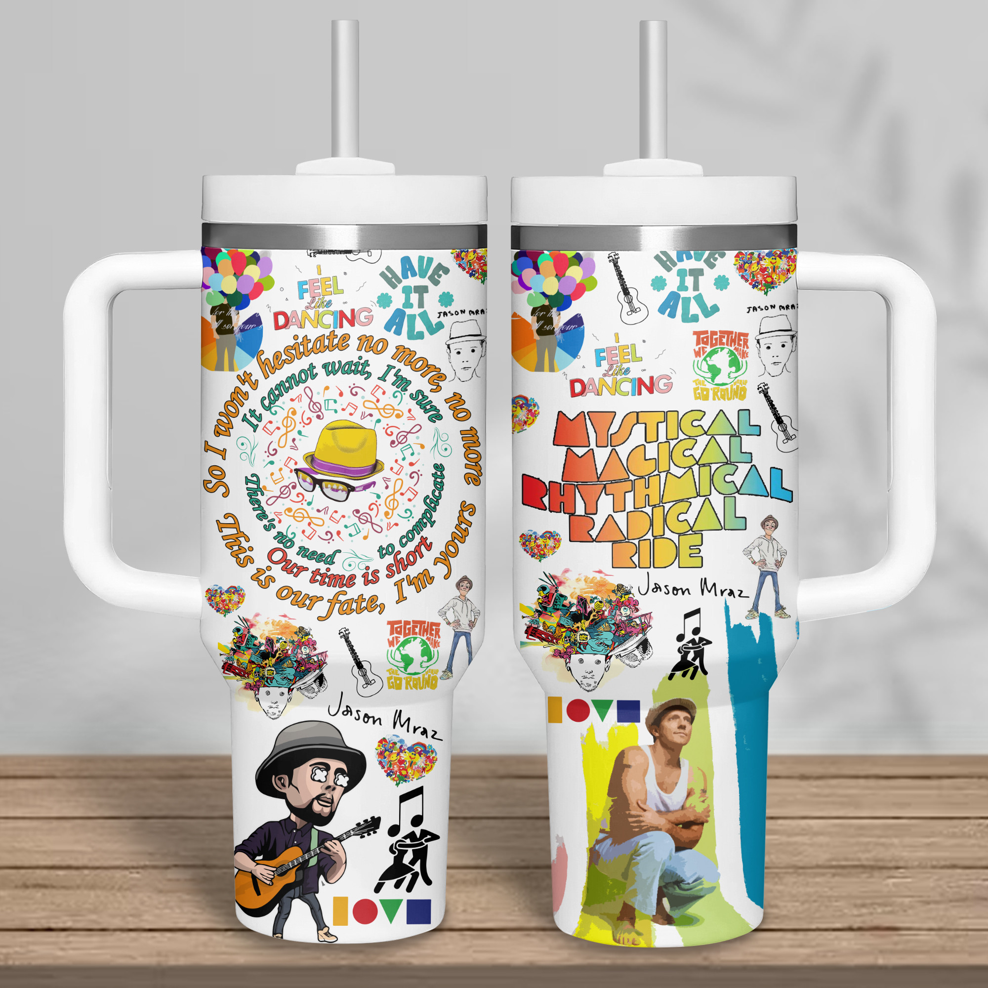 Jason Mraz Music Custom Stanley Cup 40 oz 30 oz Tumbler With Handle