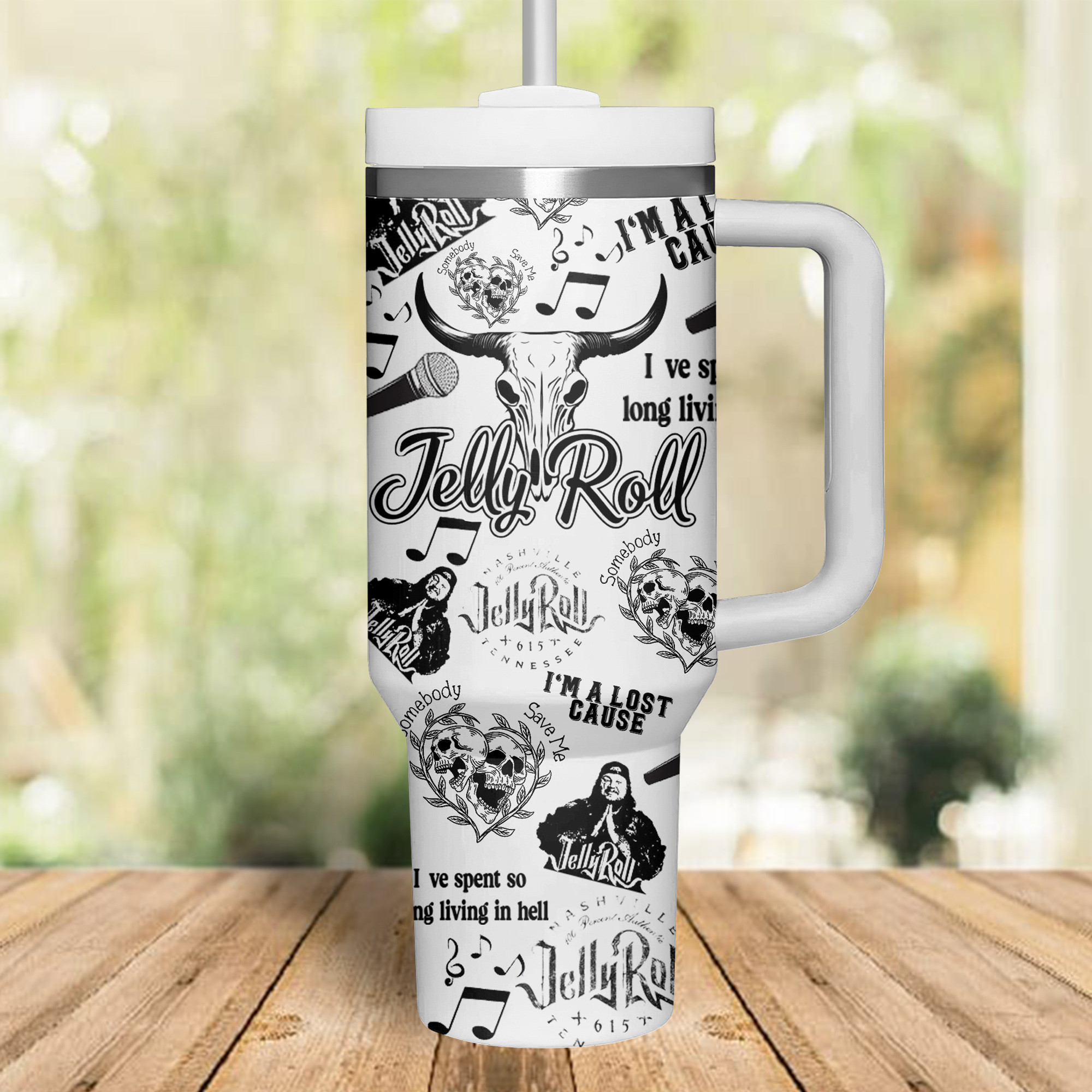 Jelly Roll Music Custom Stanley Cup 40 oz 30 oz Tumbler With Handle