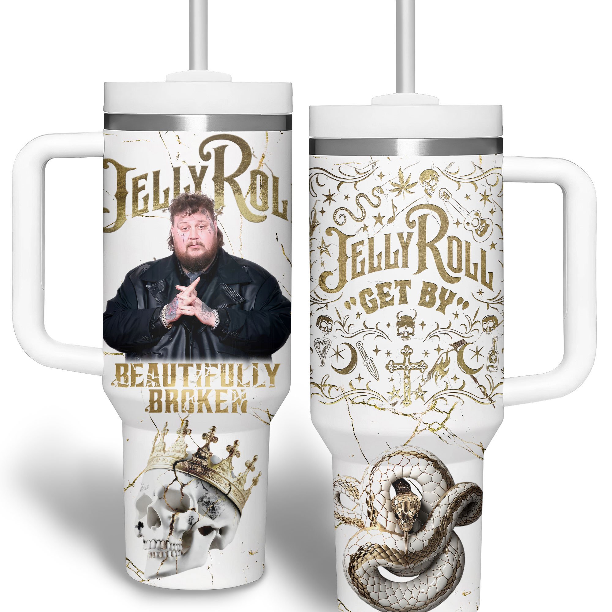 Jelly Roll Music Custom Stanley Cup 40 oz 30 oz Tumbler With Handle