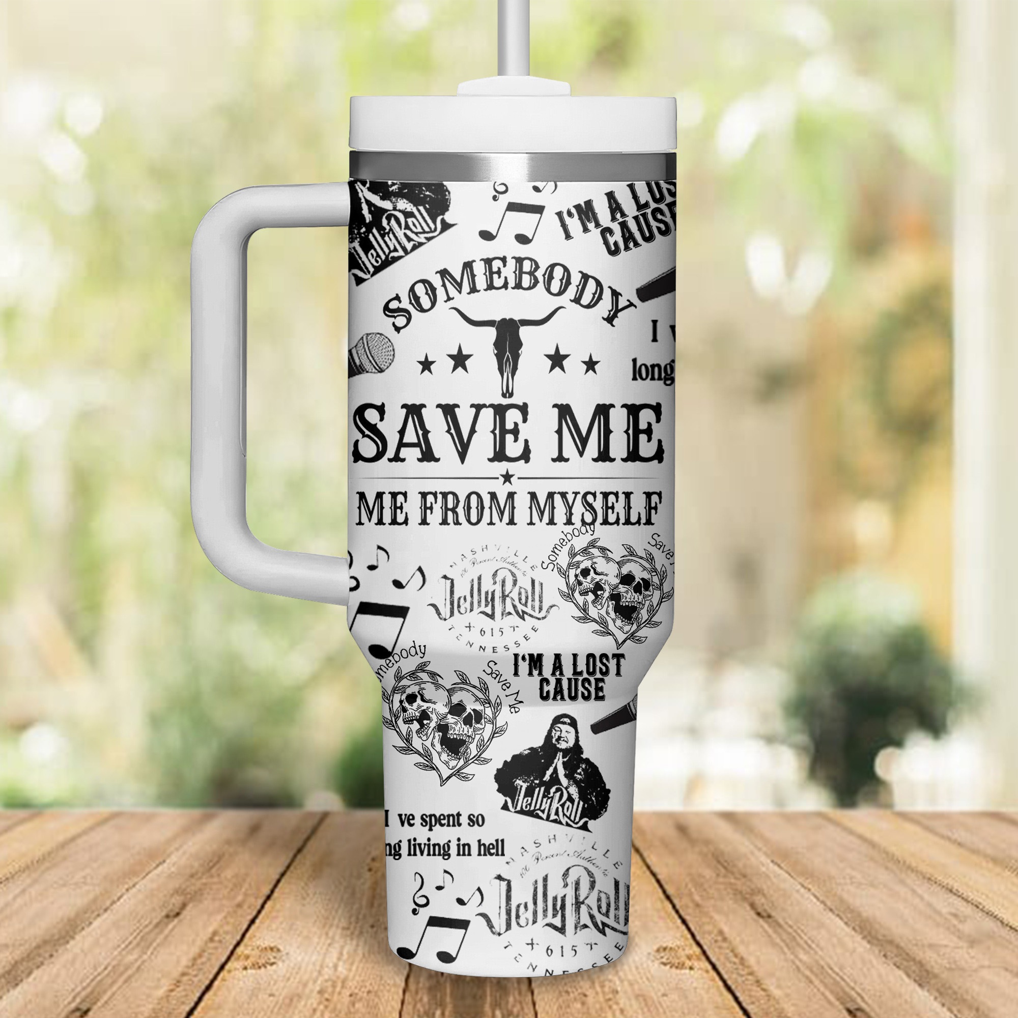 Jelly Roll Music Custom Stanley Cup 40 oz 30 oz Tumbler With Handle