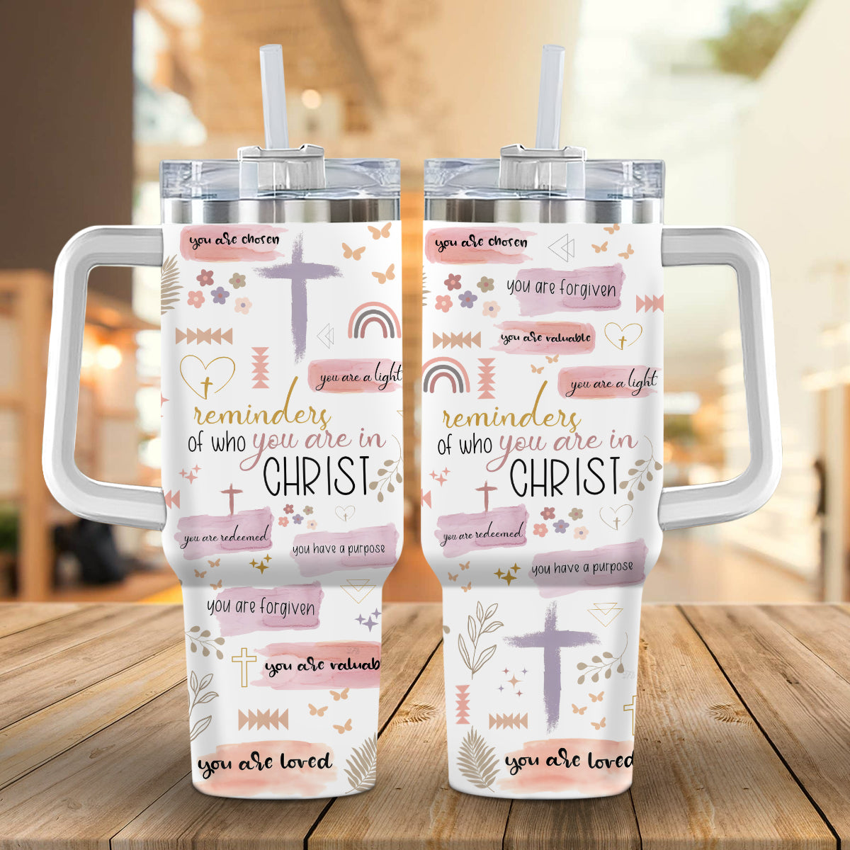 Jesus God Affirmation Custom Stanley Cup 40 oz 30 oz Tumbler With Handle