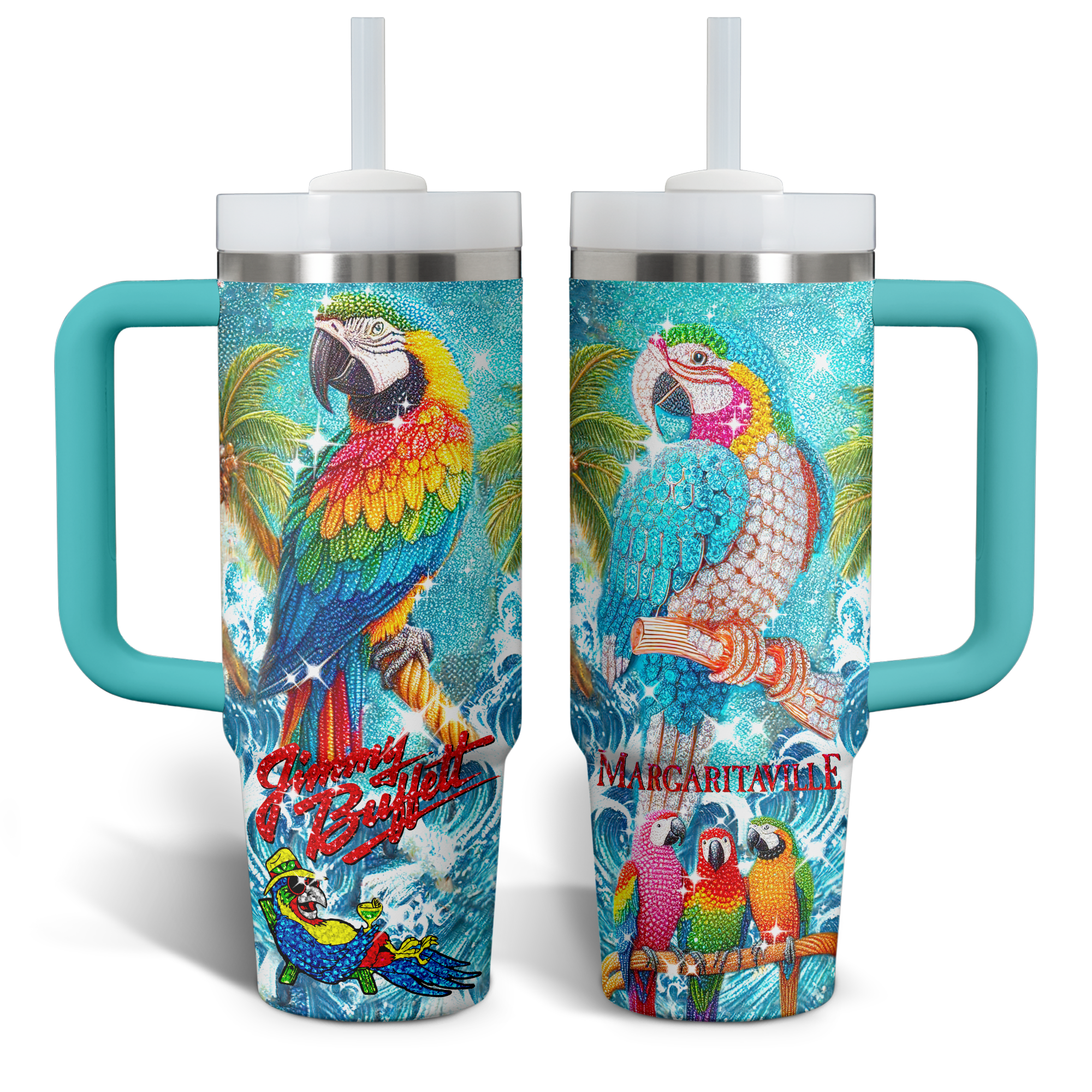 Jimmy Buffett Music Custom Stanley Cup 40 oz 30 oz Tumbler With Handle