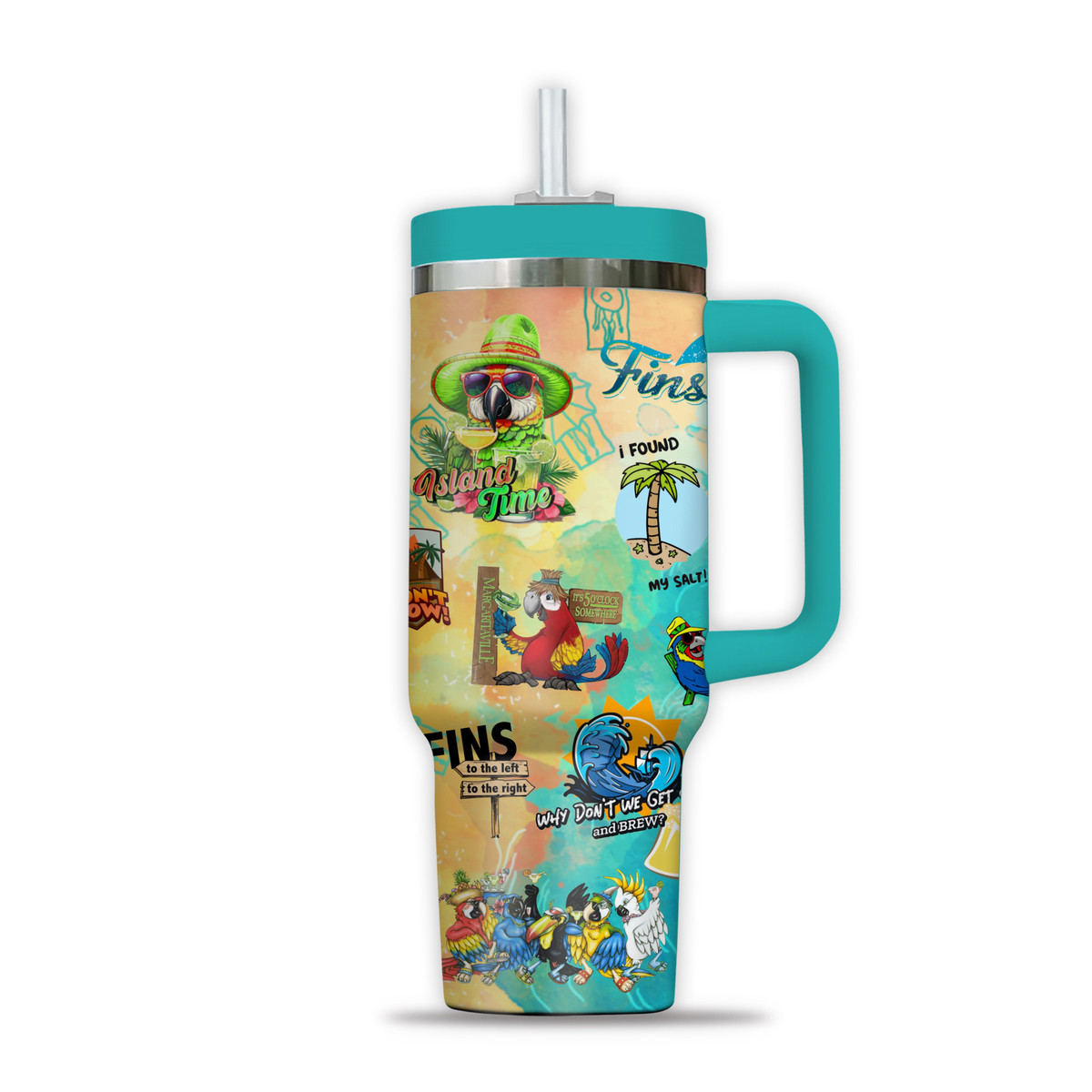Jimmy Buffett Music Custom Stanley Cup 40 oz 30 oz Tumbler With Handle