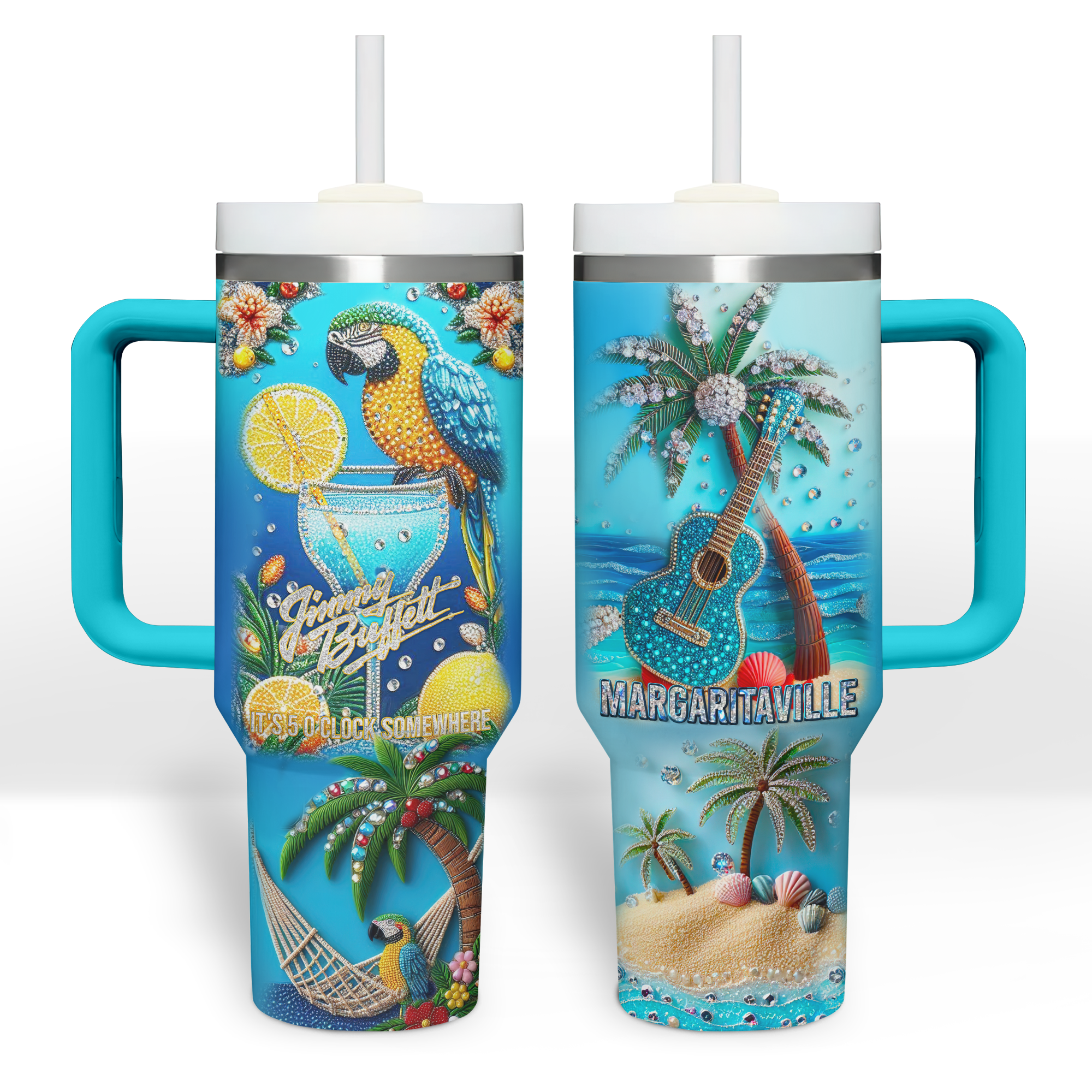 Jimmy Buffett Music Custom Stanley Cup 40 oz 30 oz Tumbler With Handle