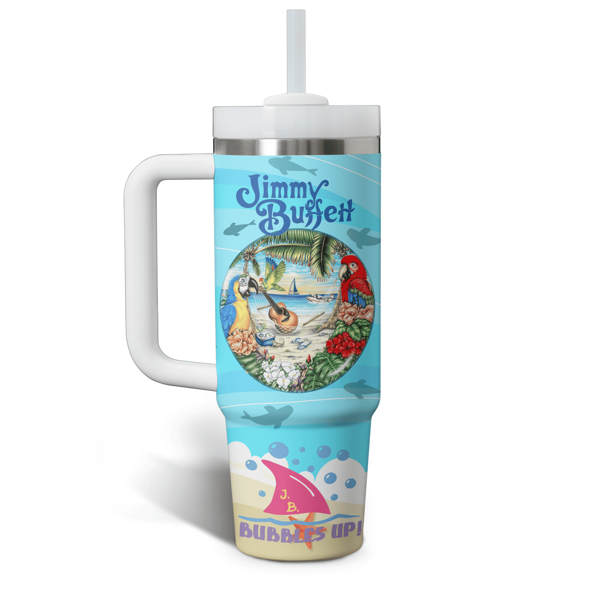 Jimmy Buffett Music Custom Stanley Cup 40 oz 30 oz Tumbler With Handle