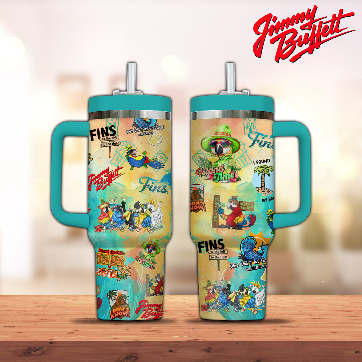 Jimmy Buffett Music Custom Stanley Cup 40 oz 30 oz Tumbler With Handle
