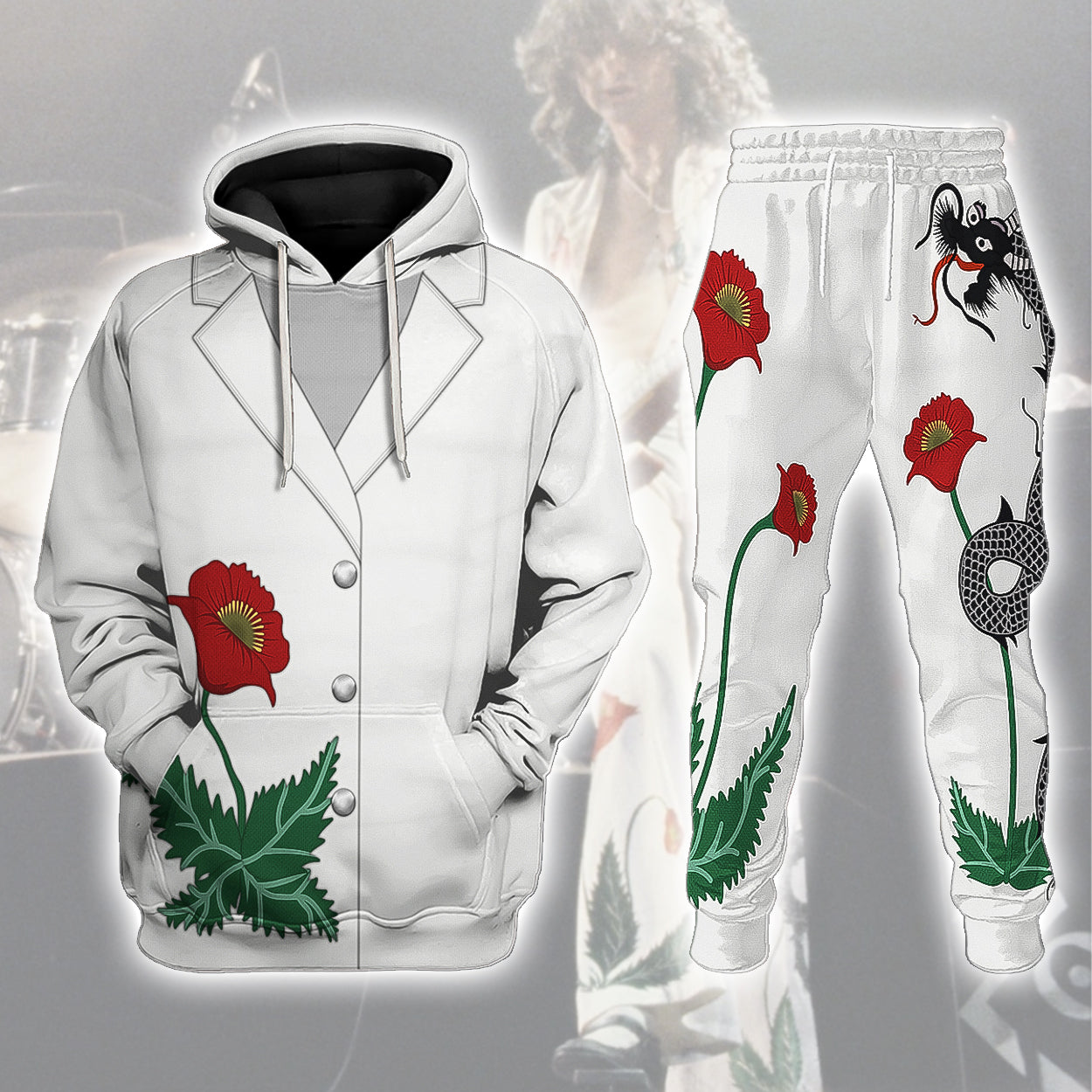 Jimmy Page 1977 Costume V1 Hoodie Sweatshirt T-Shirt Tracksuit - Stormmerch Exclusive