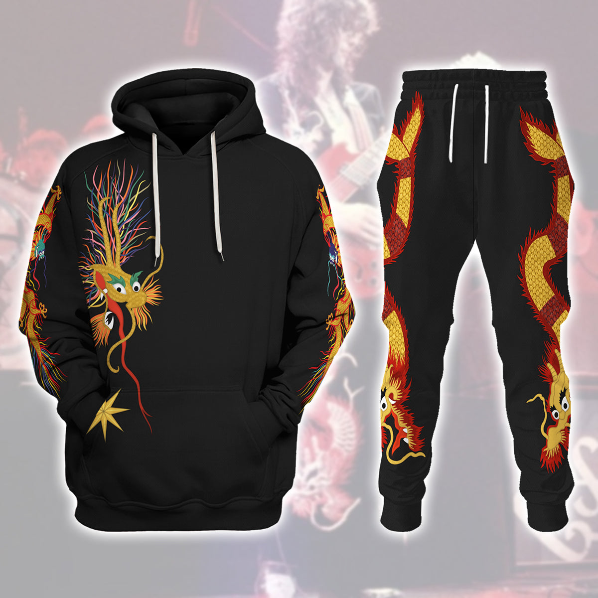 Jimmy Page Dragon Suit Costume Hoodie Sweatshirt T-Shirt Sweatpants Tracksuit - Stormmerch Exclusive