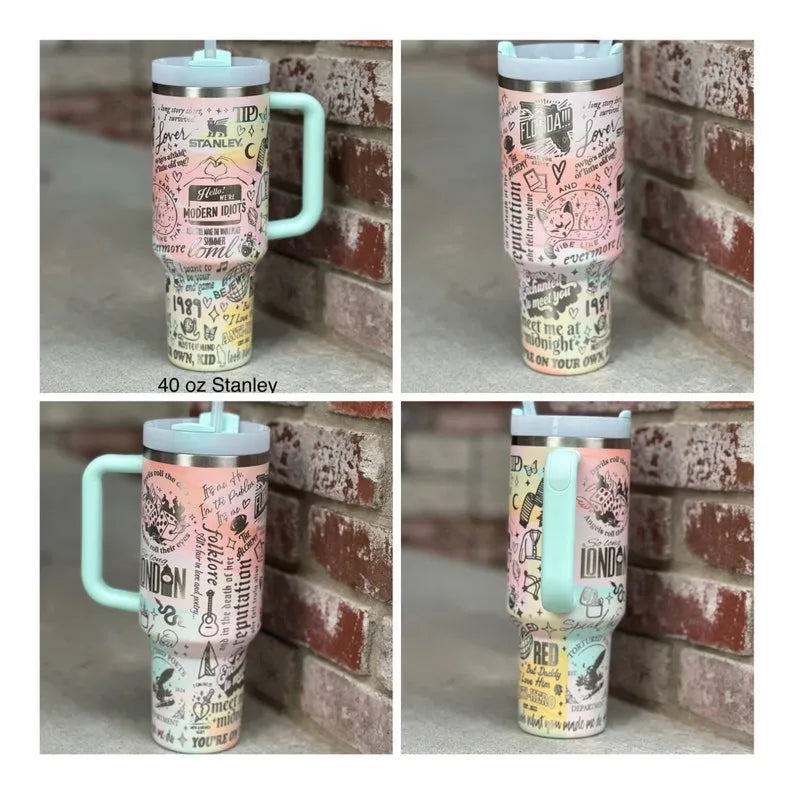 Taylor Swift Music Custom Stanley Cup 40 oz 30 oz Tumbler With Handle